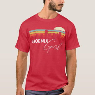 Phoenix Girl Retro Sunset City Skyline Souvenir T Shirt