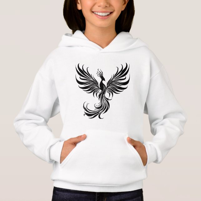 Phoenix Girl - Stiga upp i Stil Hoodie T Shirt (Framsida)