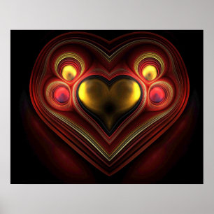 Phoenix Heart Fractal Poster
