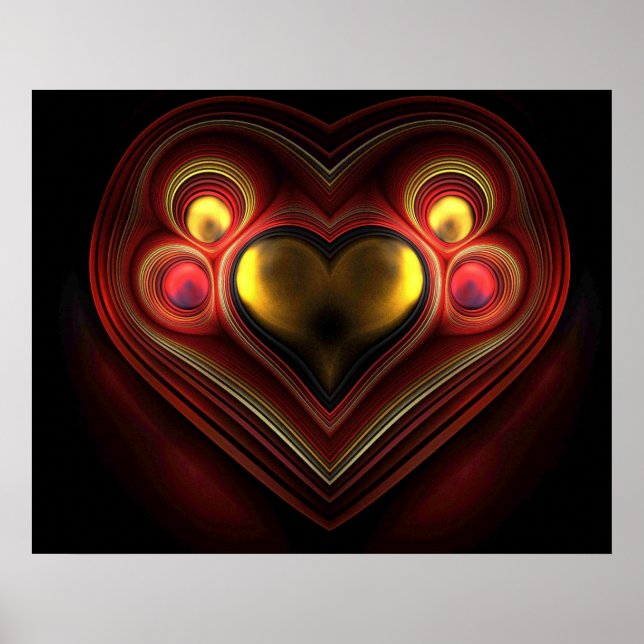 Phoenix Heart Fractal Poster (Framsidan)