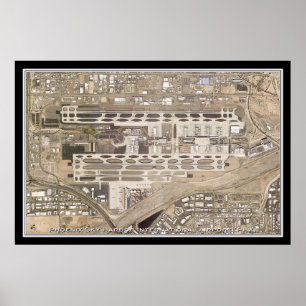 Phoenix Himlar Harbour Intl Airport Satellite Kart Poster