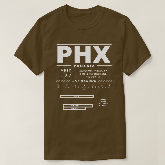 Phoenix Himmel Harbour Int'l Airport PHX T-Shirt (Design framsida)
