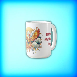 Phoenix i Clouds Lycklig Mors dag   Kaffemugg
