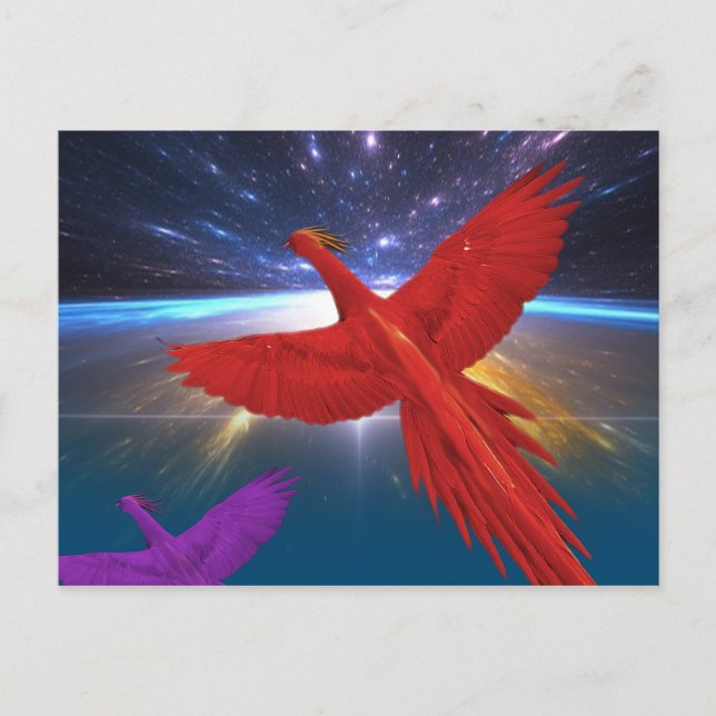 Phoenix i rymden vykort (Framsida)