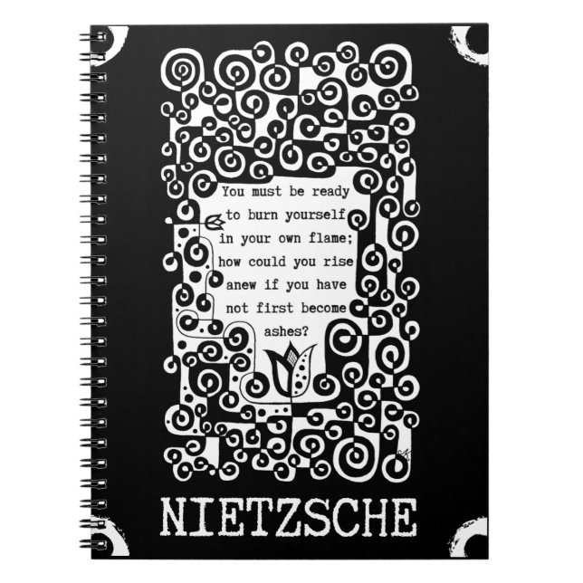 PHOENIX inspirationcitat av Nietzsche Anteckningsbok (Framsidan)