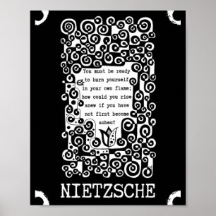 PHOENIX inspirationcitat av Nietzsche Poster