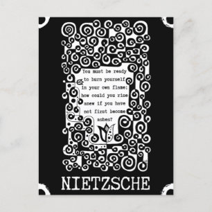 PHOENIX inspirationcitat av Nietzsche Vykort