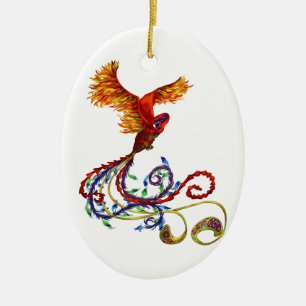 Phoenix Julgransprydnad Keramik