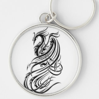 Phoenix keychain rund silverfärgad nyckelring