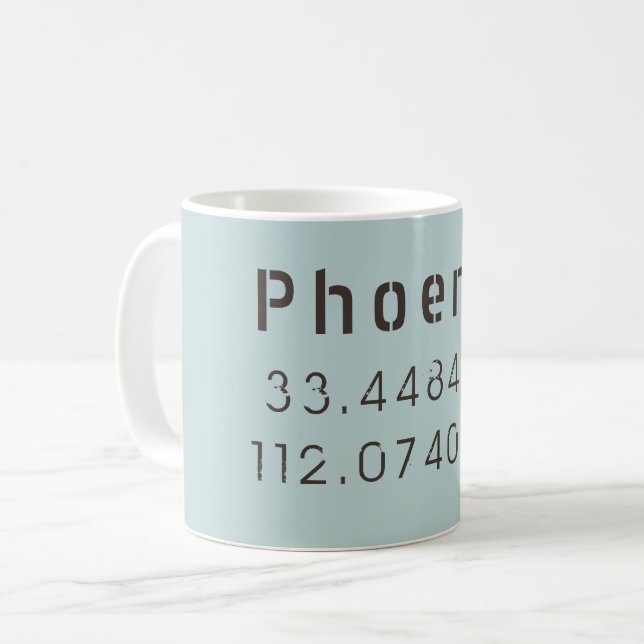 Phoenix Latitude Longitud Kaffemugg (Framsida vänster)