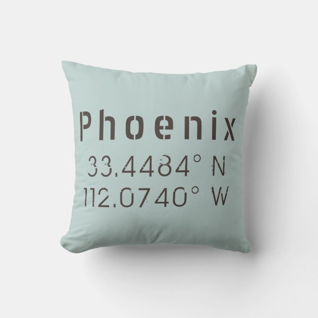 Phoenix Longitud Latitude Dekorativ kudde (Framsida)