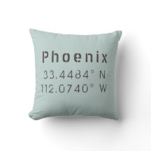 Phoenix Longitud Latitude Dekorativ kudde