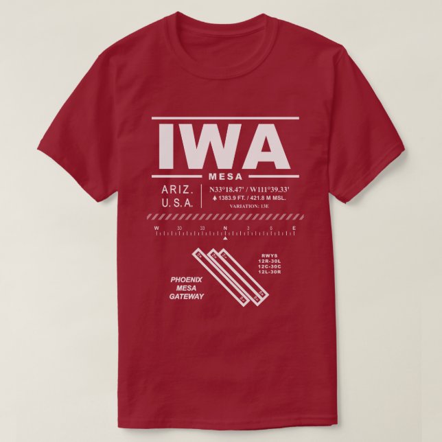 Phoenix-Mesa Gateway Airport IWA T-Shirt (Design framsida)