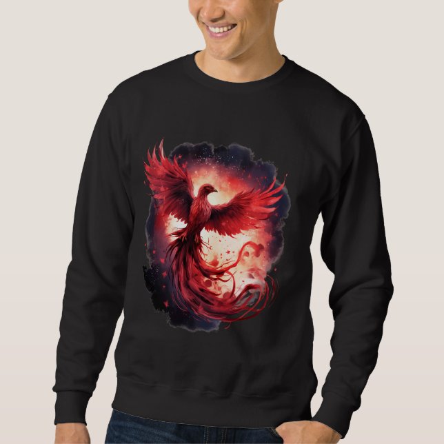 Phoenix Mythical Bird Fire Phoenix Bird Rejuvenati Lång Ärmad Tröja (Framsida)