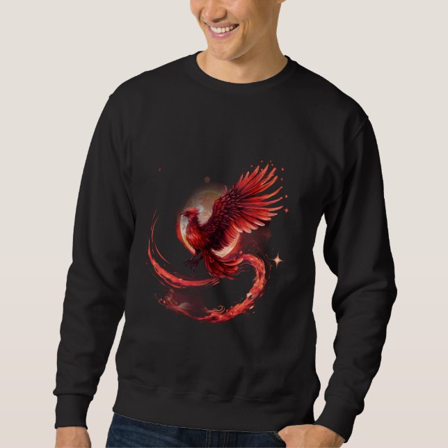 Phoenix Mythical Bird Fire Phoenix Bird Rejuvenati Lång Ärmad Tröja (Framsida)