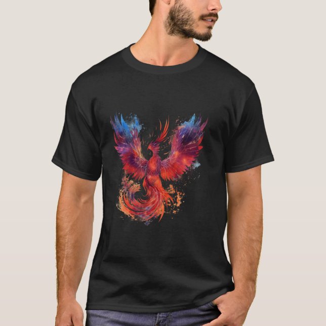 Phoenix Mythical Bird Rejuvenation Phoenix Stignin T Shirt (Framsida)