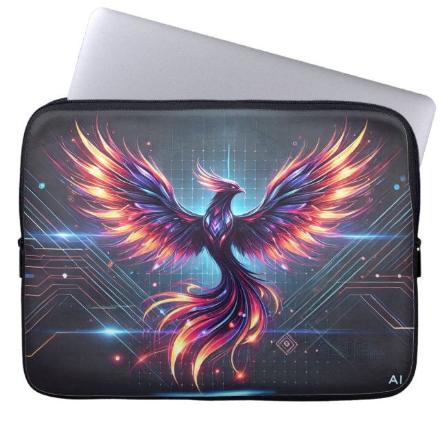 Phoenix Neon Laptop sleeve - Futuristiska (Framsidan)