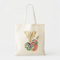 Phoenix och Dragon Oriental Ying Yang Design