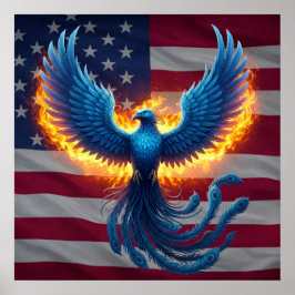 Phoenix och Flagga Poster
