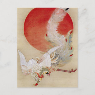 Phoenix och Sol Painting av Ito Jakuchu Vykort