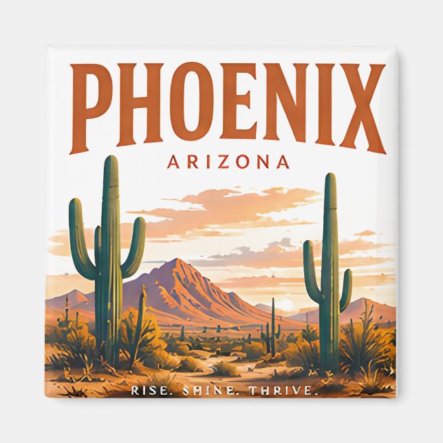 Phoenix ökenstadssiluett magnet (Framsidan)