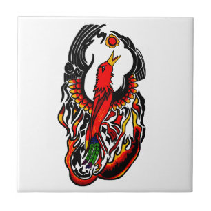 Phoenix on Fire Kakelplatta