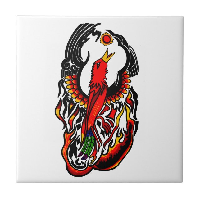 Phoenix on Fire Kakelplatta (Framsidan)