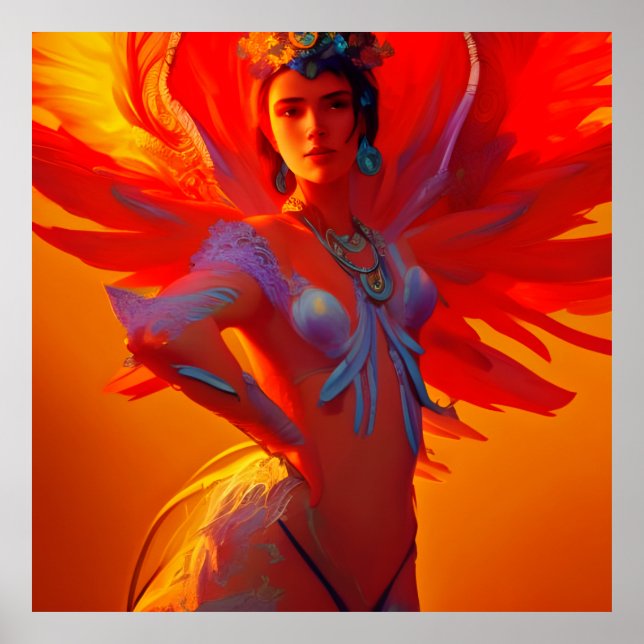 Phoenix Queen Illustration Poster (Framsidan)