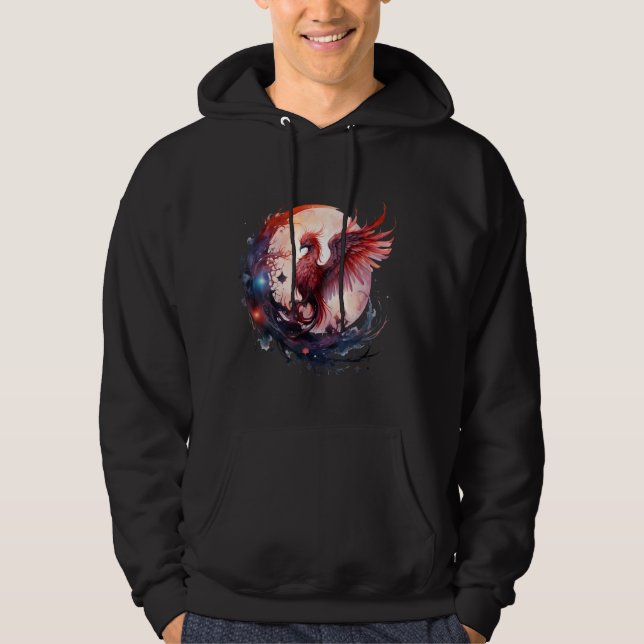 Phoenix Reborn Fire Phoenix Bird Mythical Bird Rej Hoodie (Framsida)
