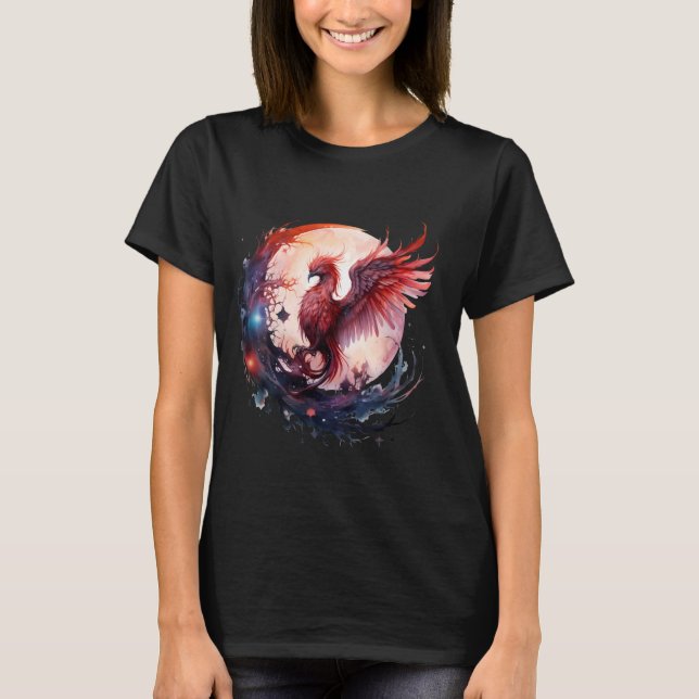 Phoenix Reborn Fire Phoenix Bird Mythical Bird Rej T Shirt (Framsida)
