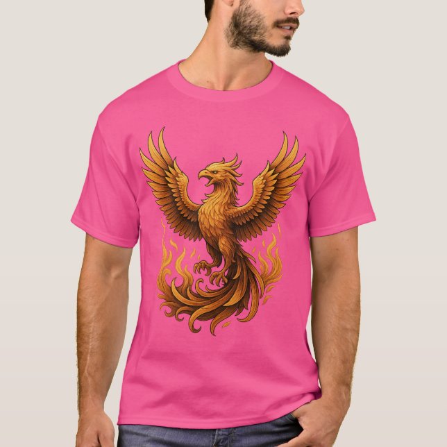 Phoenix Reborn - Stiga upp i Guld T Shirt (Framsida)
