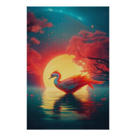 Phoenix Recharging in Moonlight Glossy Poster Perfect Poster