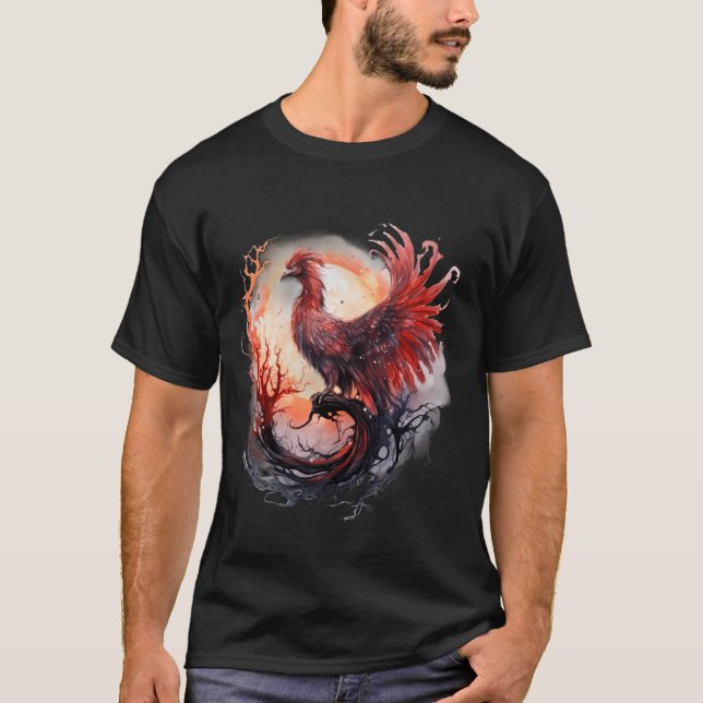 Phoenix Rejuvenation Fire Phoenix Bird Phoenix Ris T Shirt (Framsida)