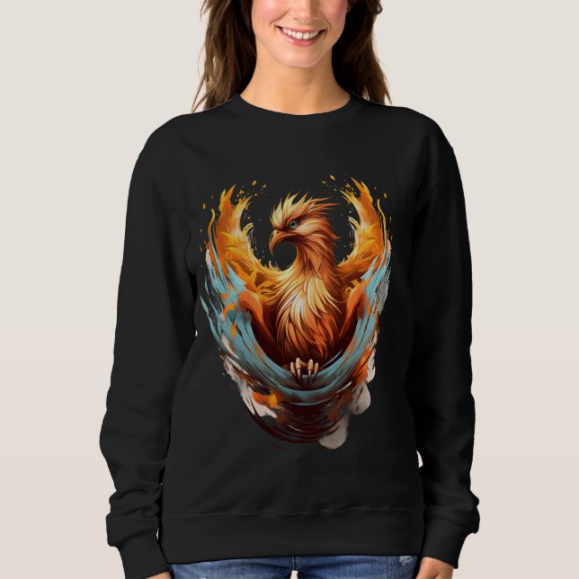 Phoenix Rejuvenation Mythical Bird Artwork Reborn T Shirt (Framsida)