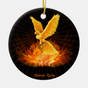 Phoenix resning julgransprydnad keramik