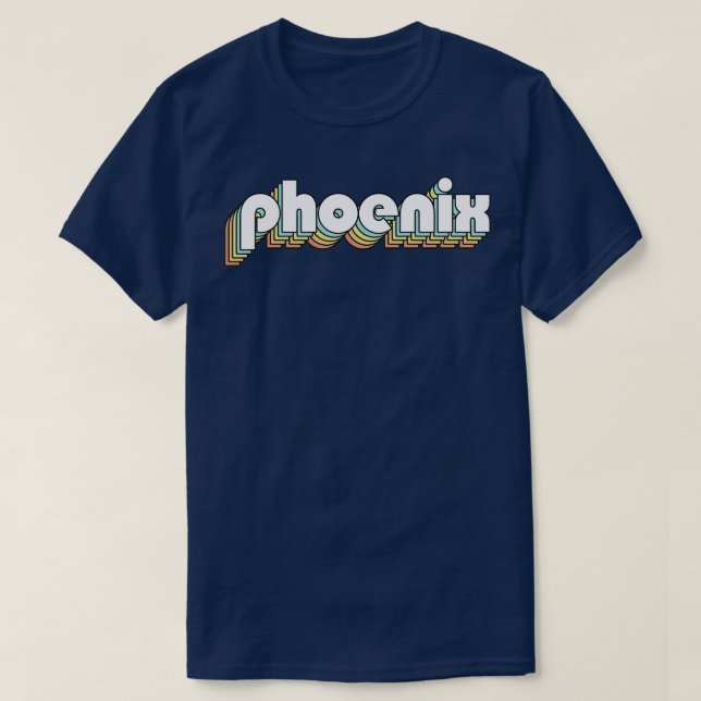 Phoenix Retro Regbow Typography Faded Stil T Shirt (Design framsida)