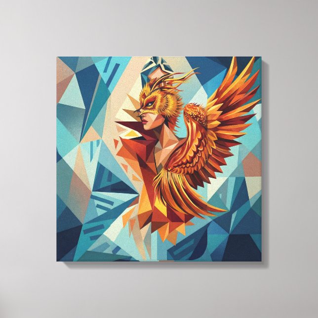 Phoenix Rise – Modern Stretched Canvas Wall Art (Framsida)