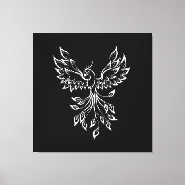 Phoenix Rises på Black Canvastryck (Framsida)