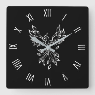 Phoenix Rises på Black Fyrkantig Klocka