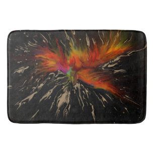 Phoenix Rising – Abstrakt eldexplosionkonst Badrumsmatta