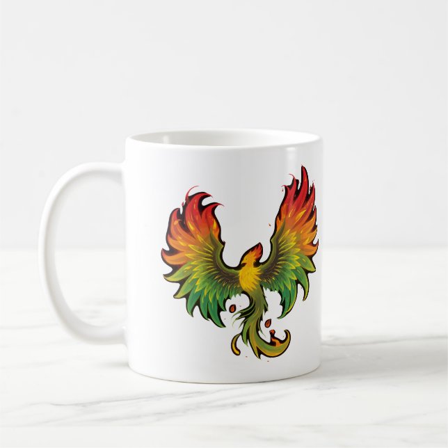 Phoenix Rising – Ein Design voller Kraft Kaffemugg (Vänster)