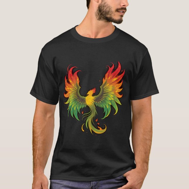 Phoenix Rising – Ein Design voller Kraft und Wiede T Shirt (Framsida)