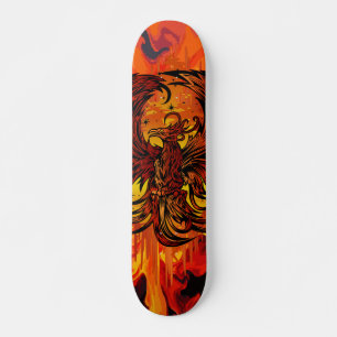Phoenix Rising Eldkonst med Explosiv Målarfärg Fla Mini Skateboard Bräda 18,5 Cm