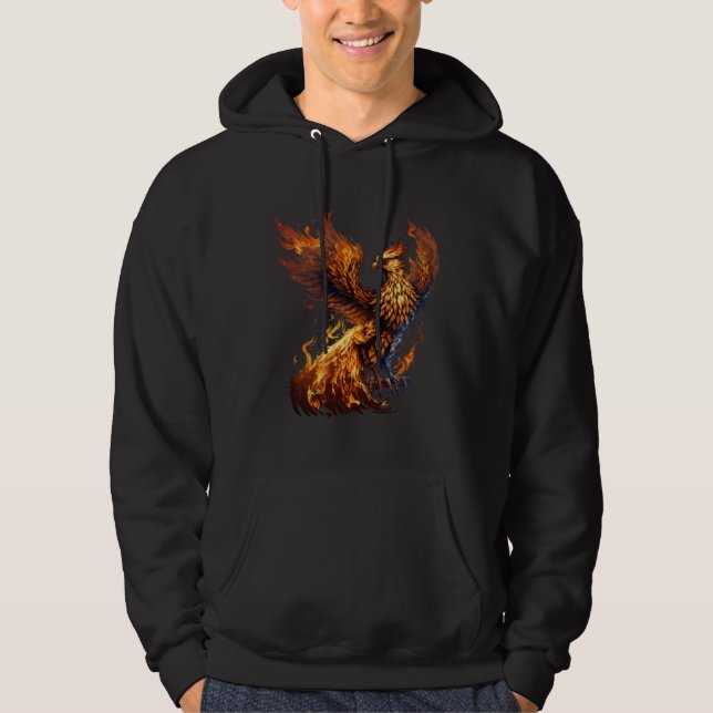Phoenix Rising From Ashes Resurrection Rebirth New Hoodie (Framsida)