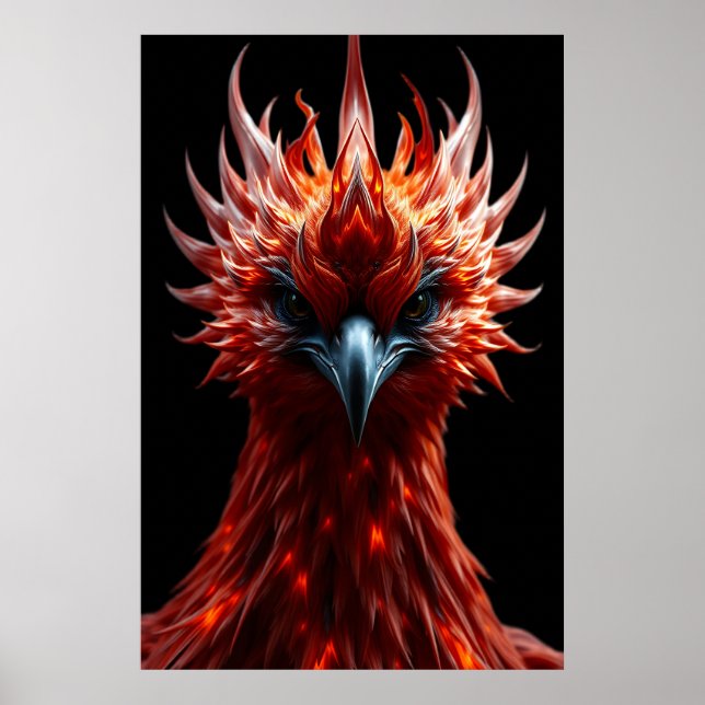 🔥 Phoenix Rising - Majestätisk Eld Fågel Fantasi  Poster (Framsidan)
