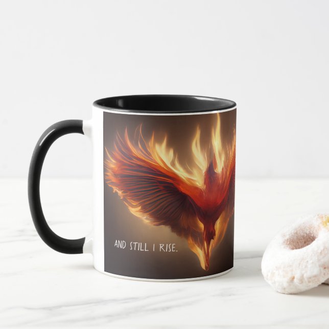 Phoenix Rising Stöd Inspirerande Styrka Mugg (Med munk)