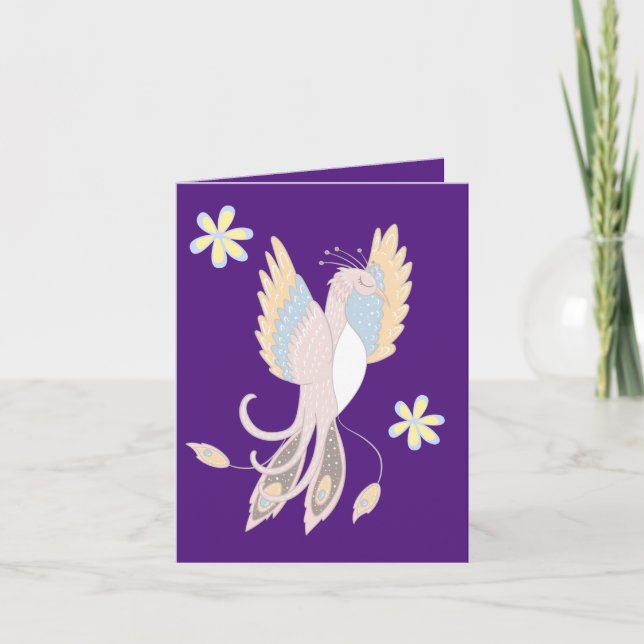 Phoenix Rising Whimsical Magiska Vänner Kort (Framsida)