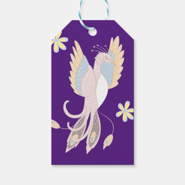 Phoenix Rising Whimsical Magiska Vänner Presentetikett (Framsidan)