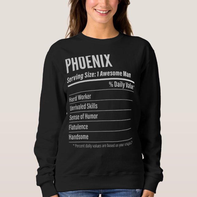Phoenix serverar Storleka kalorier för näringsvärd T Shirt (Framsida)