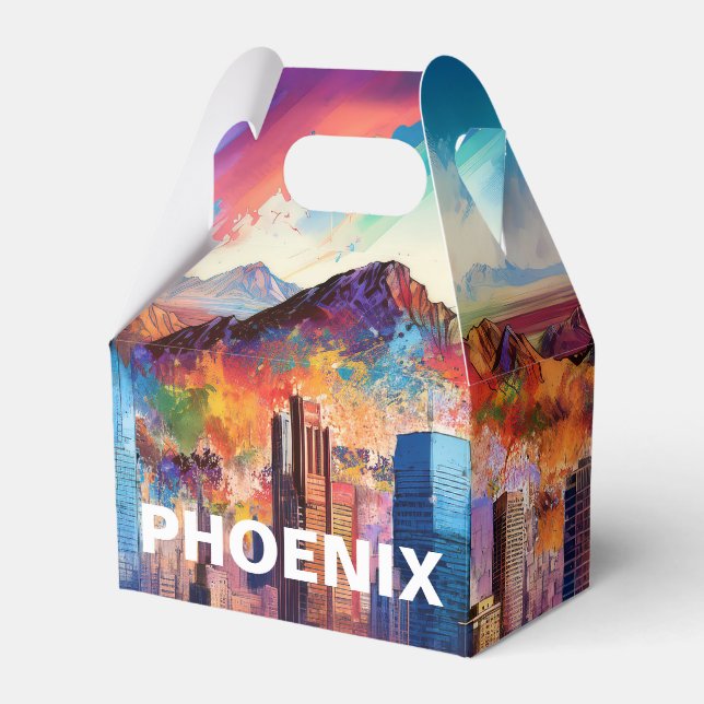 Phoenix Skyline Abstrakt Konst Presentaskar (Framsidan Sidan)